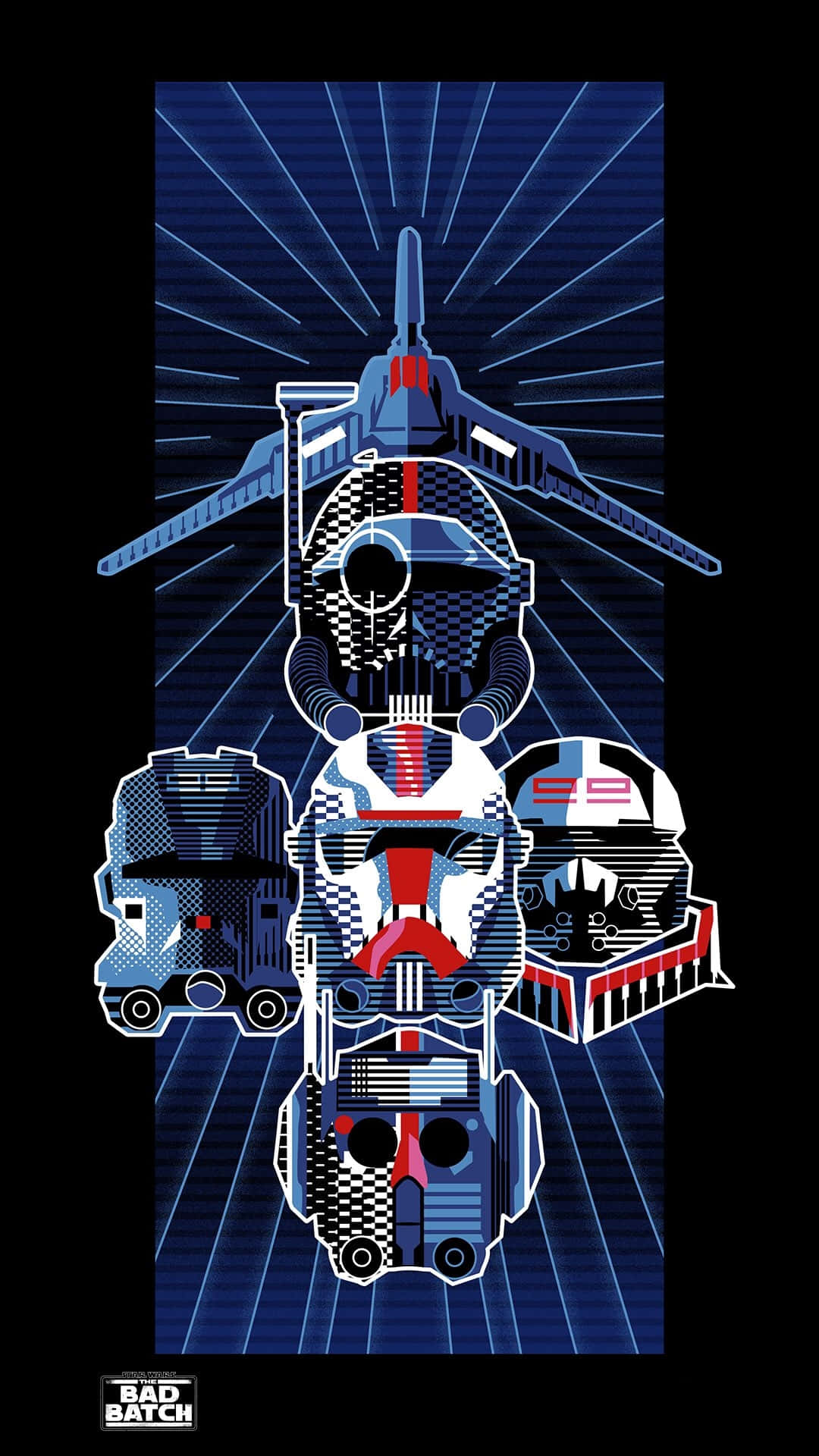 Star Wars The Bad Batch Helmet Art Background
