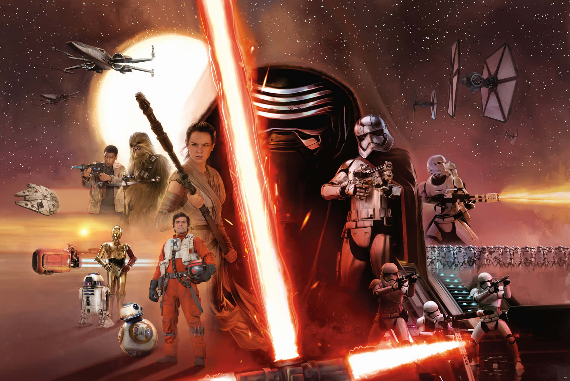 Star Wars The Force Awakens Cast Background