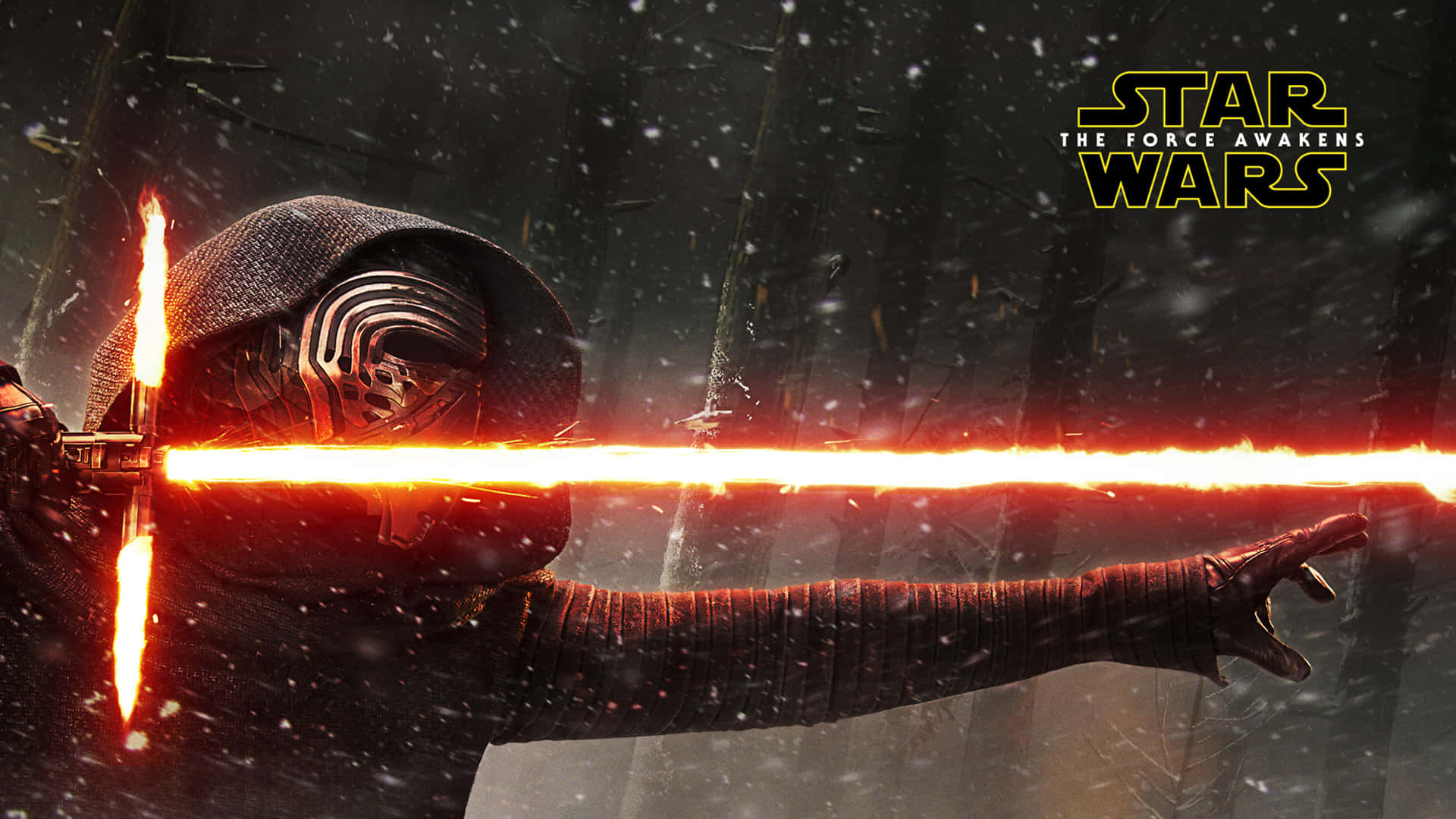 Star Wars The Force Awakens Red Lightsaber Background