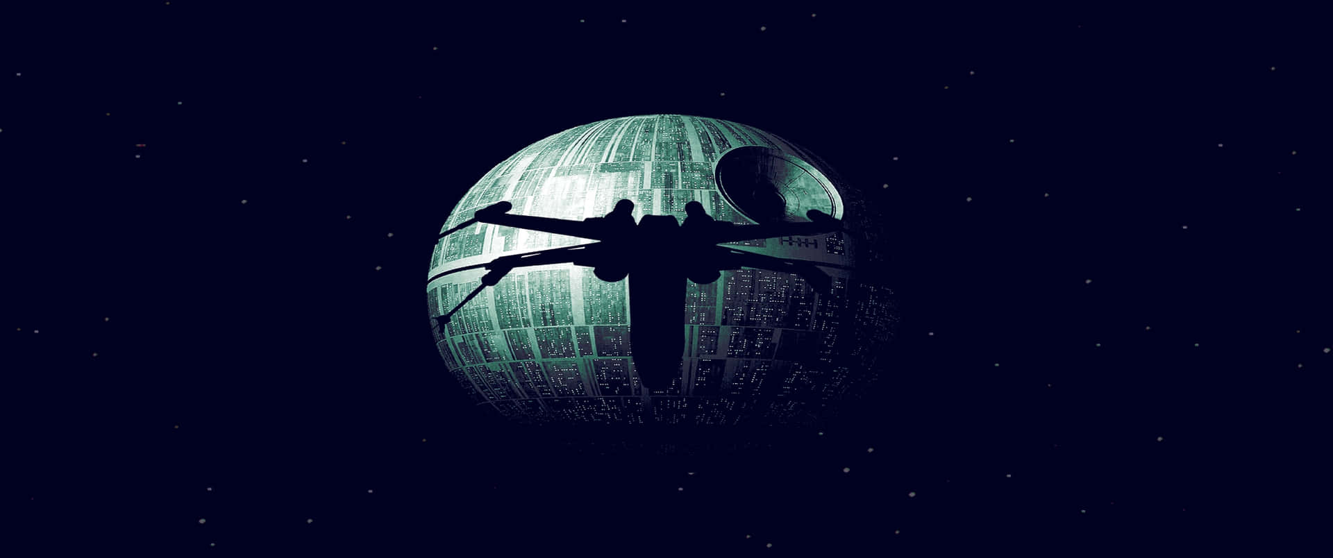 Star Wars X Wingand Death Star Ultra Wide Background