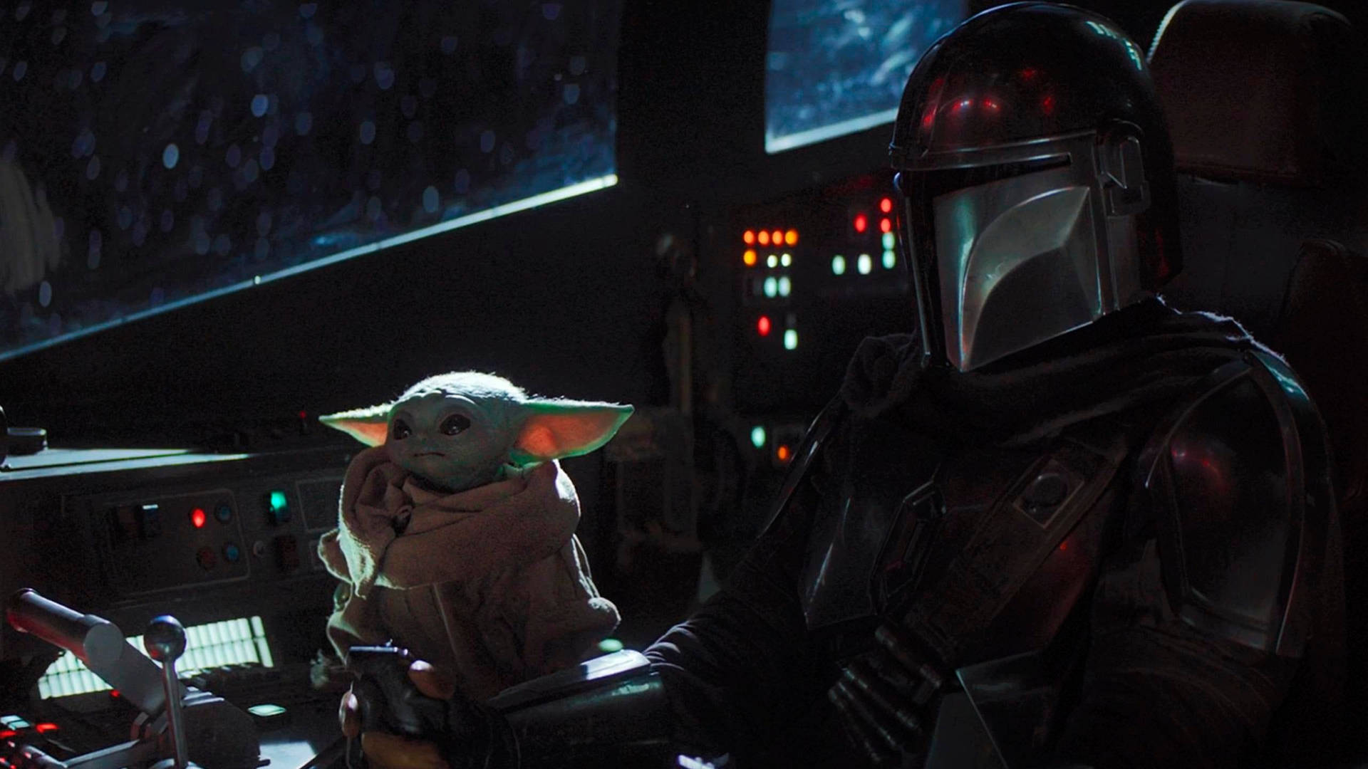 Star Wars Yoda In Spaceship Background