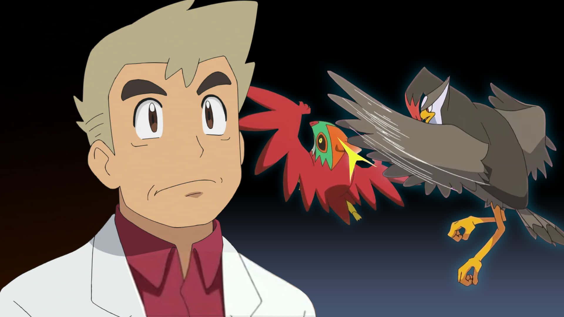 Staraptor And Professor Samuel Background