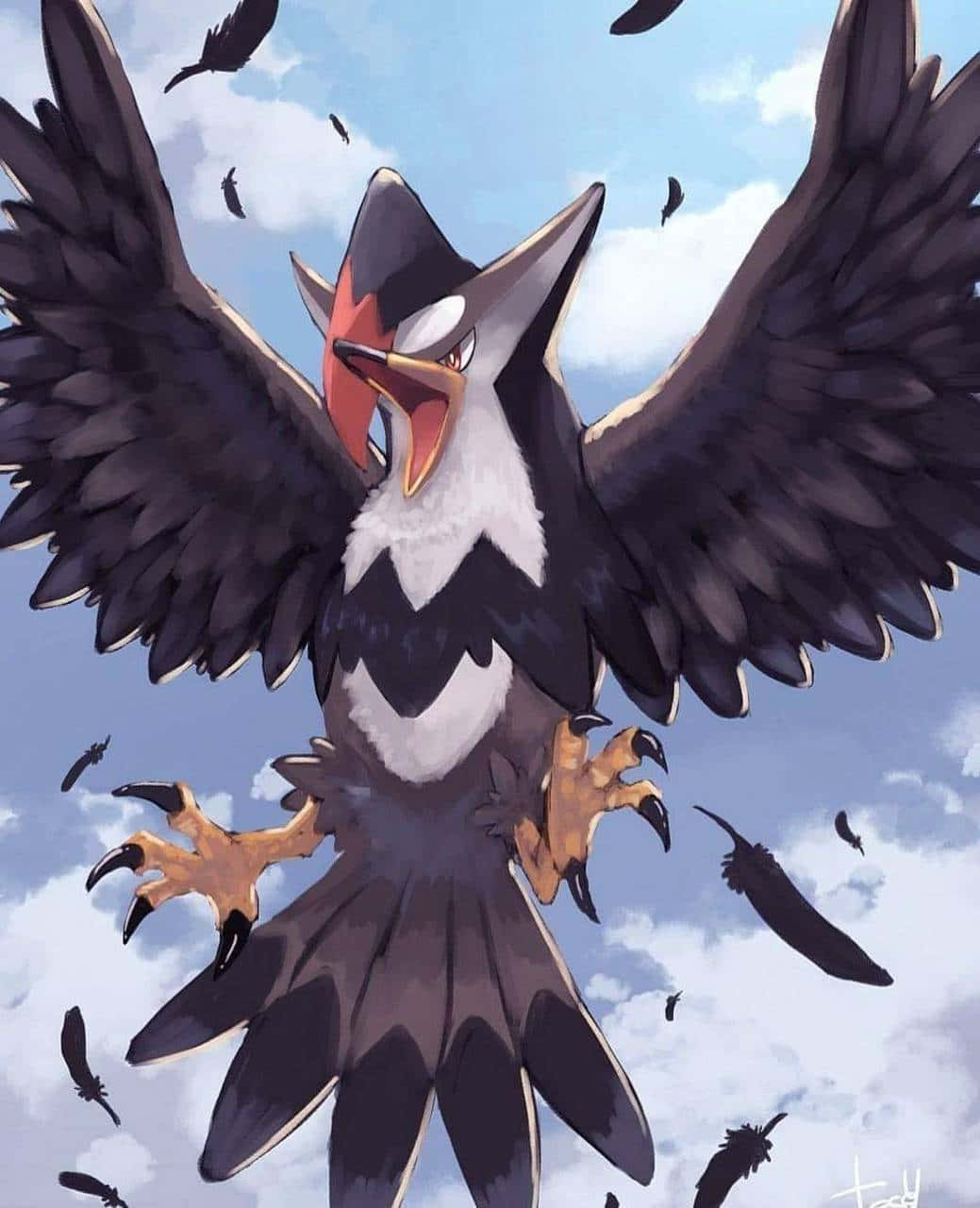 Staraptor Black Feathers Background