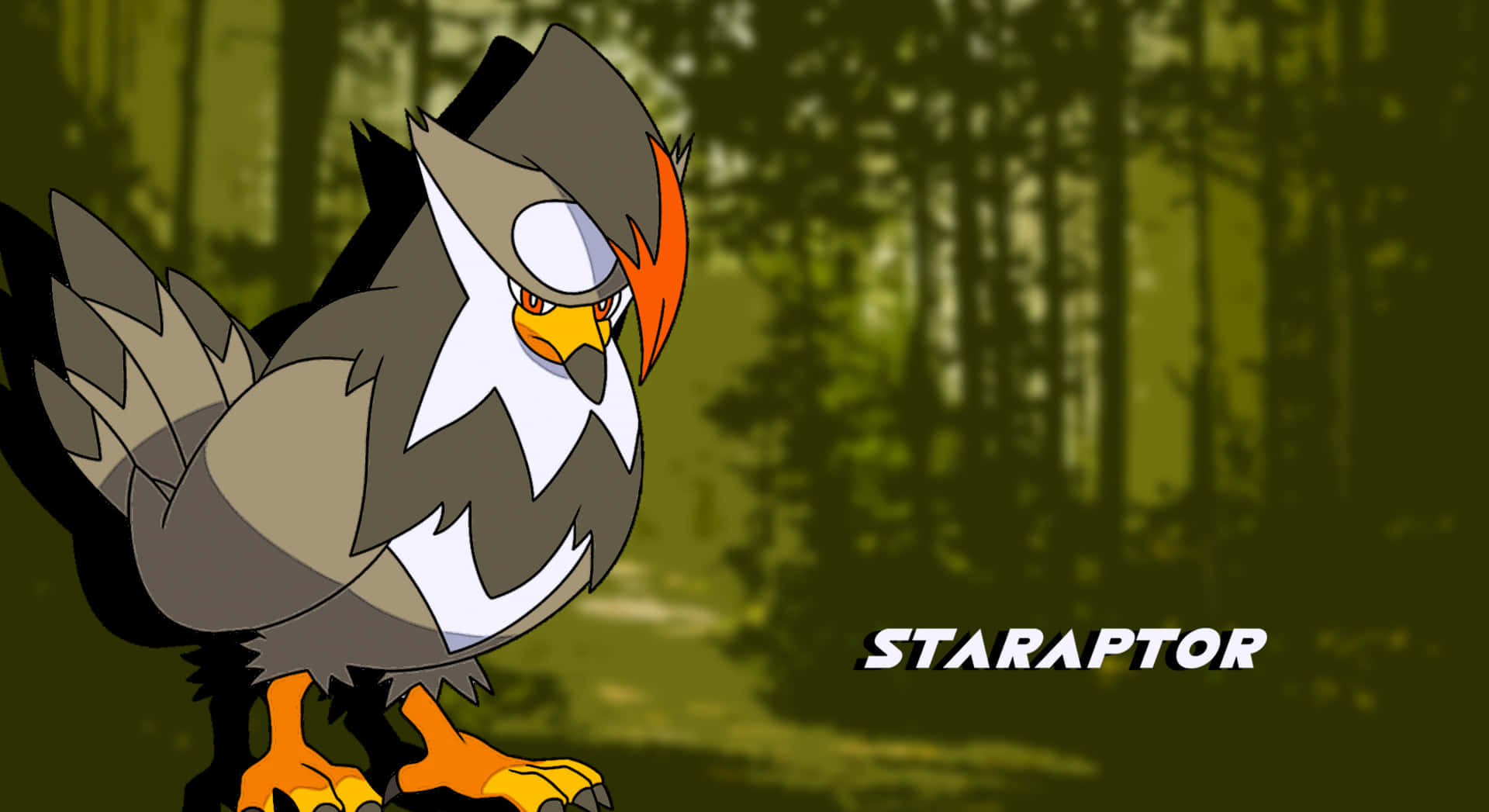 Staraptor In The Forest