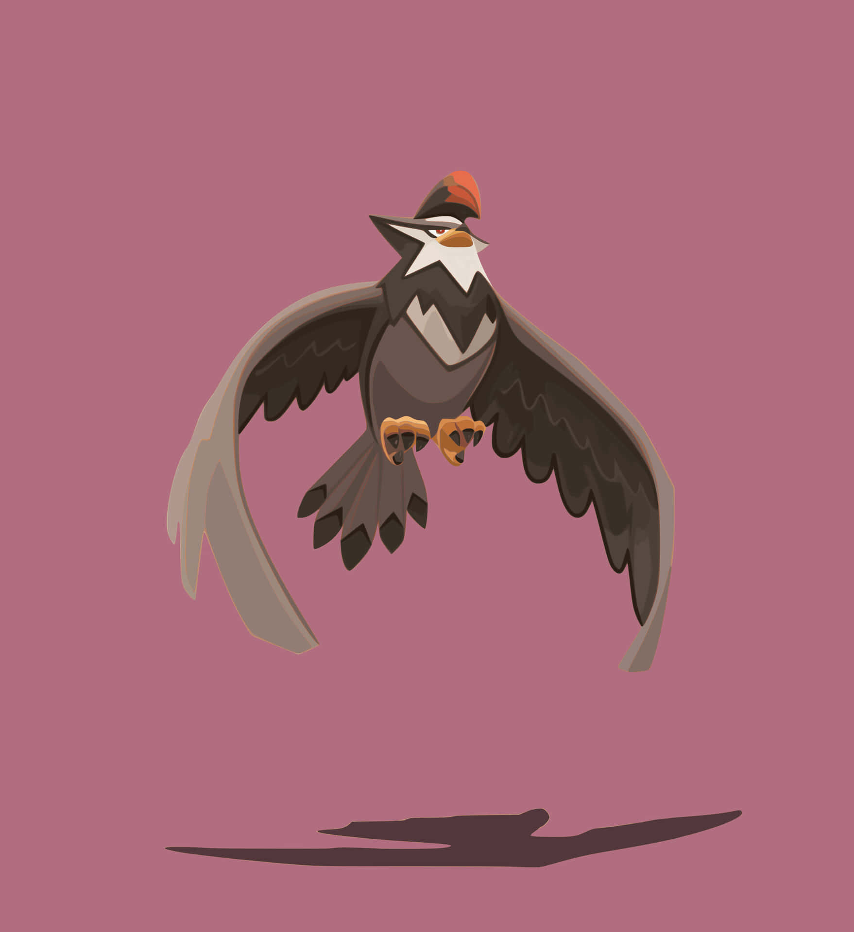 Staraptor On Purple Background Background