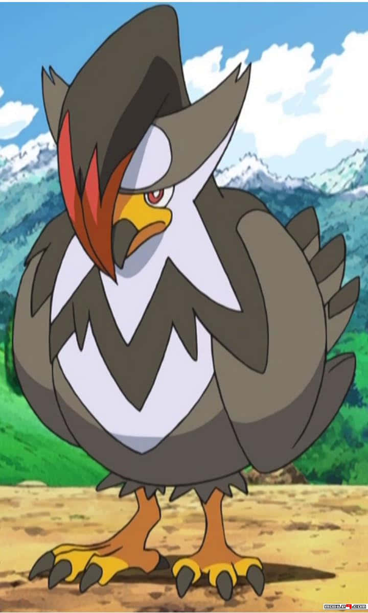 Staraptor On The Ground Background
