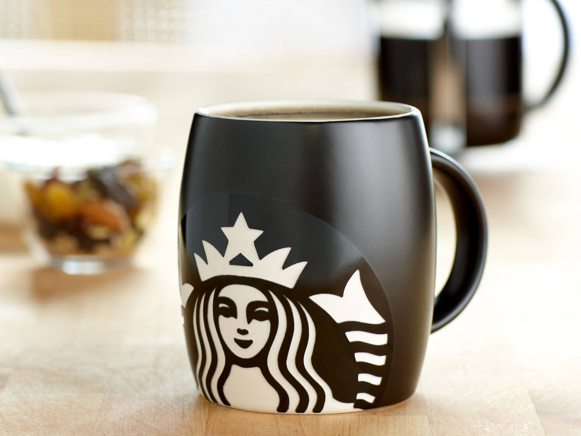 Starbucks Black Barrel Mug Background