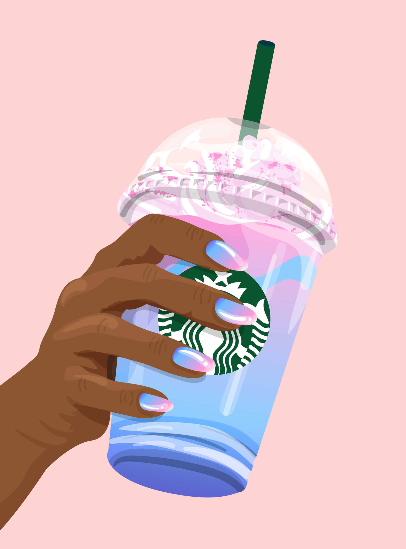 Starbucks Unicorn Frappuccino Art Background