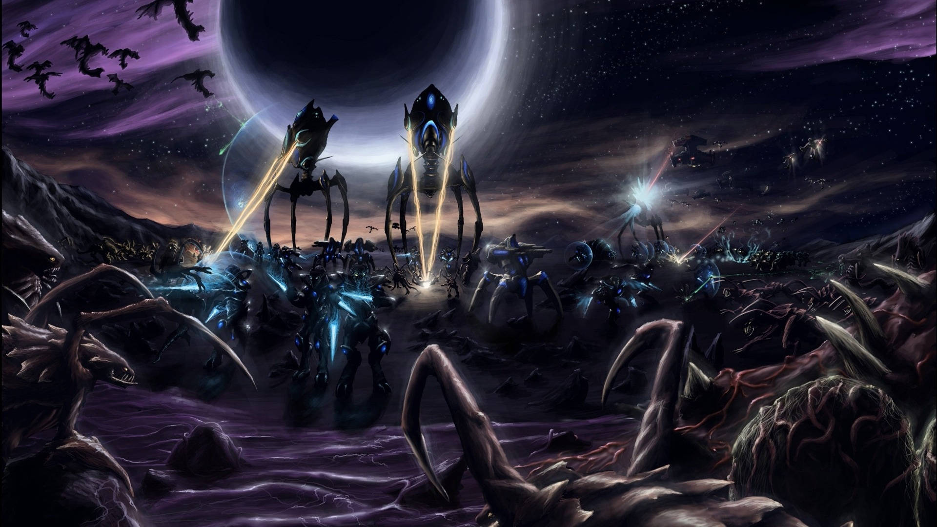 Starcraft 2 Creatures Battle Background