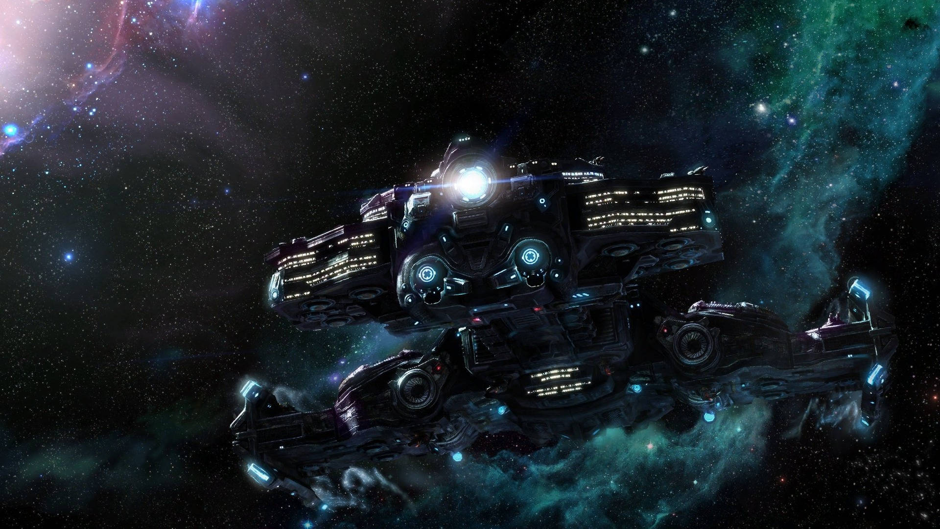 Starcraft 2 Galaxy Spaceships Background