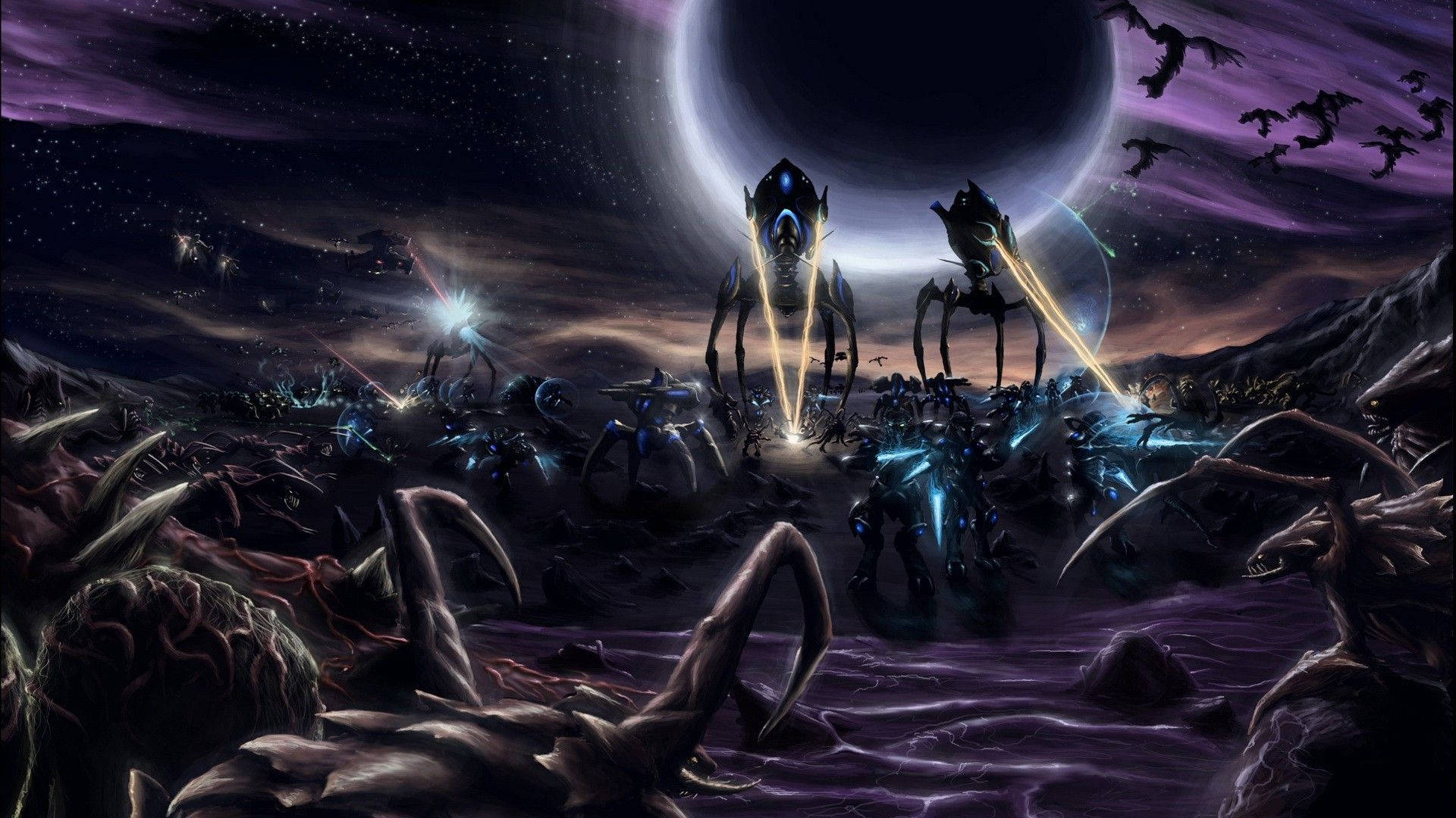 Starcraft Protoss Zerg Terran War Background