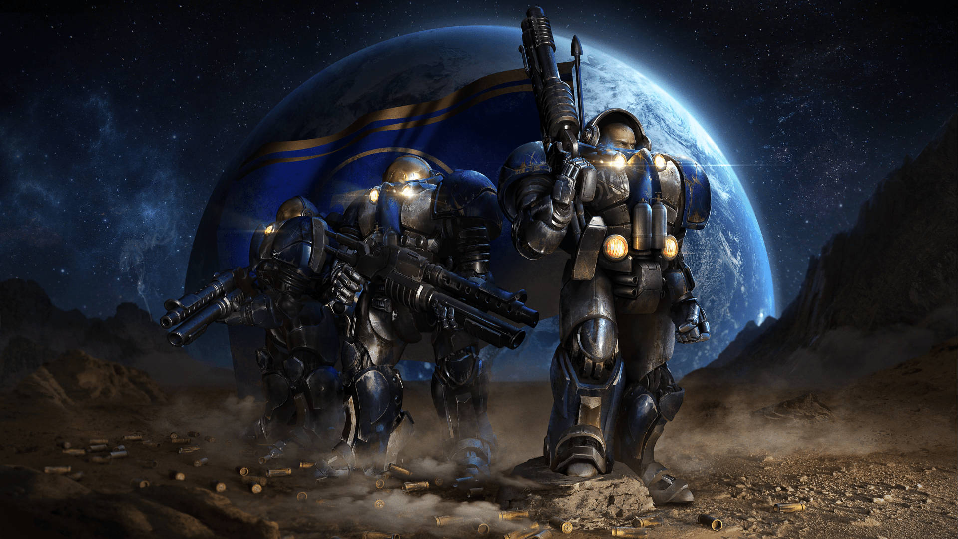 Starcraft Space Marines Flag Background