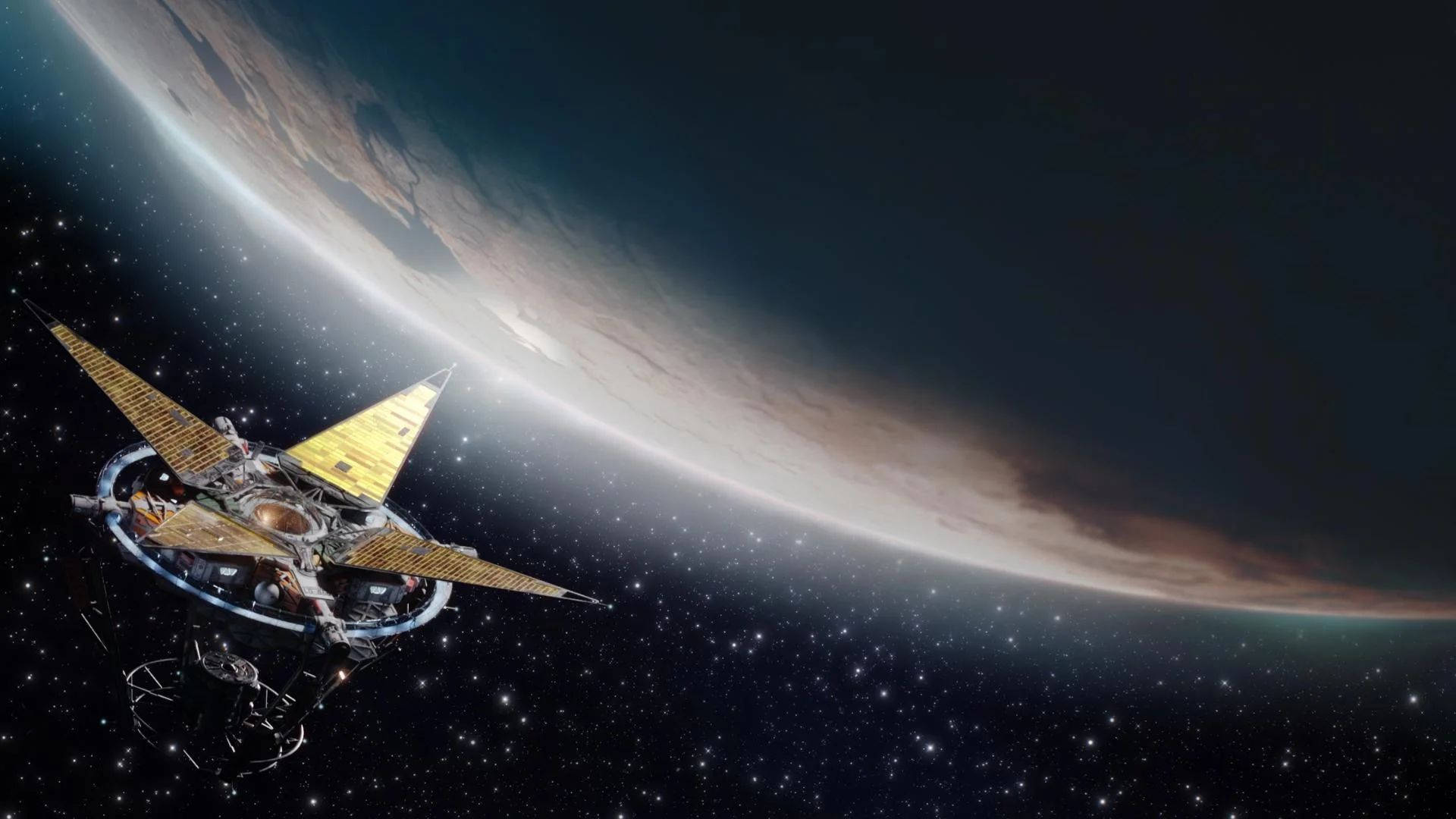 Starfield Satellite In Space Background