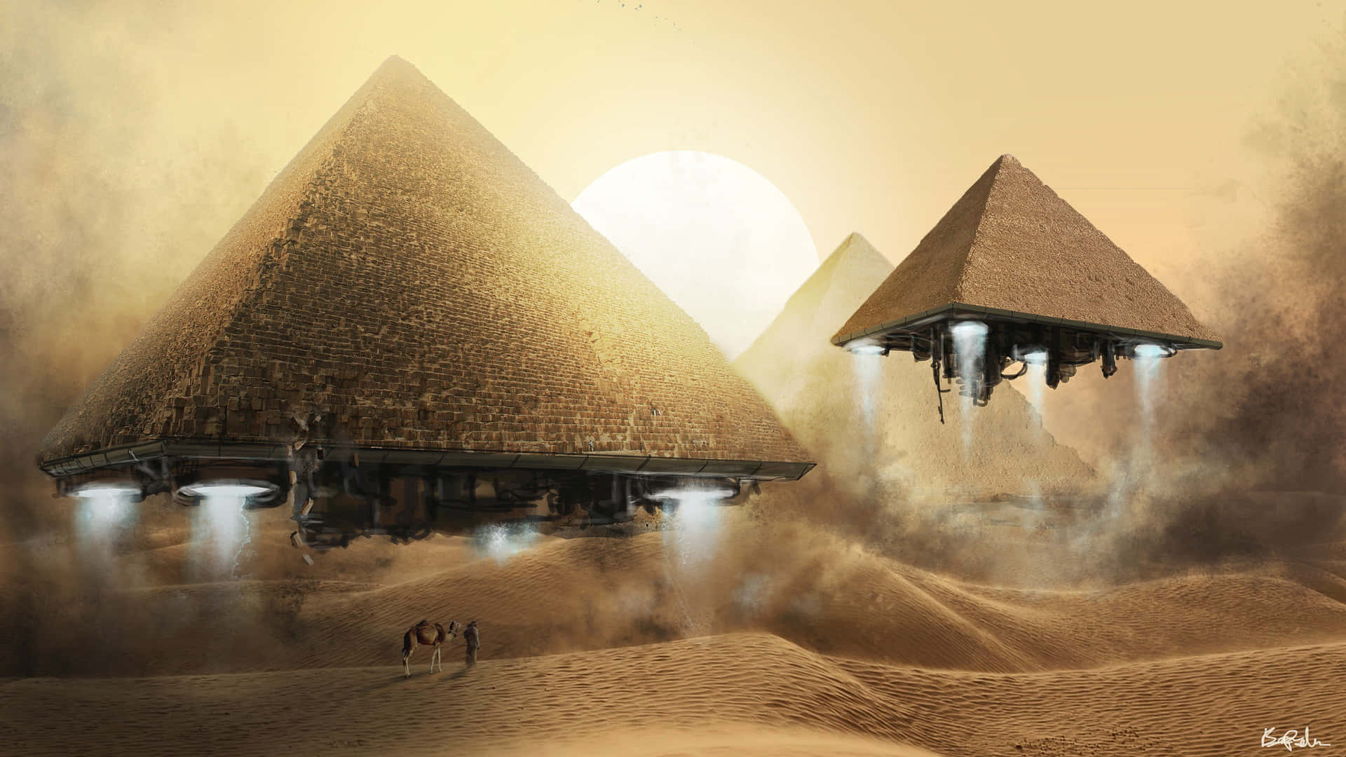 Stargate Flying Pyramid Background