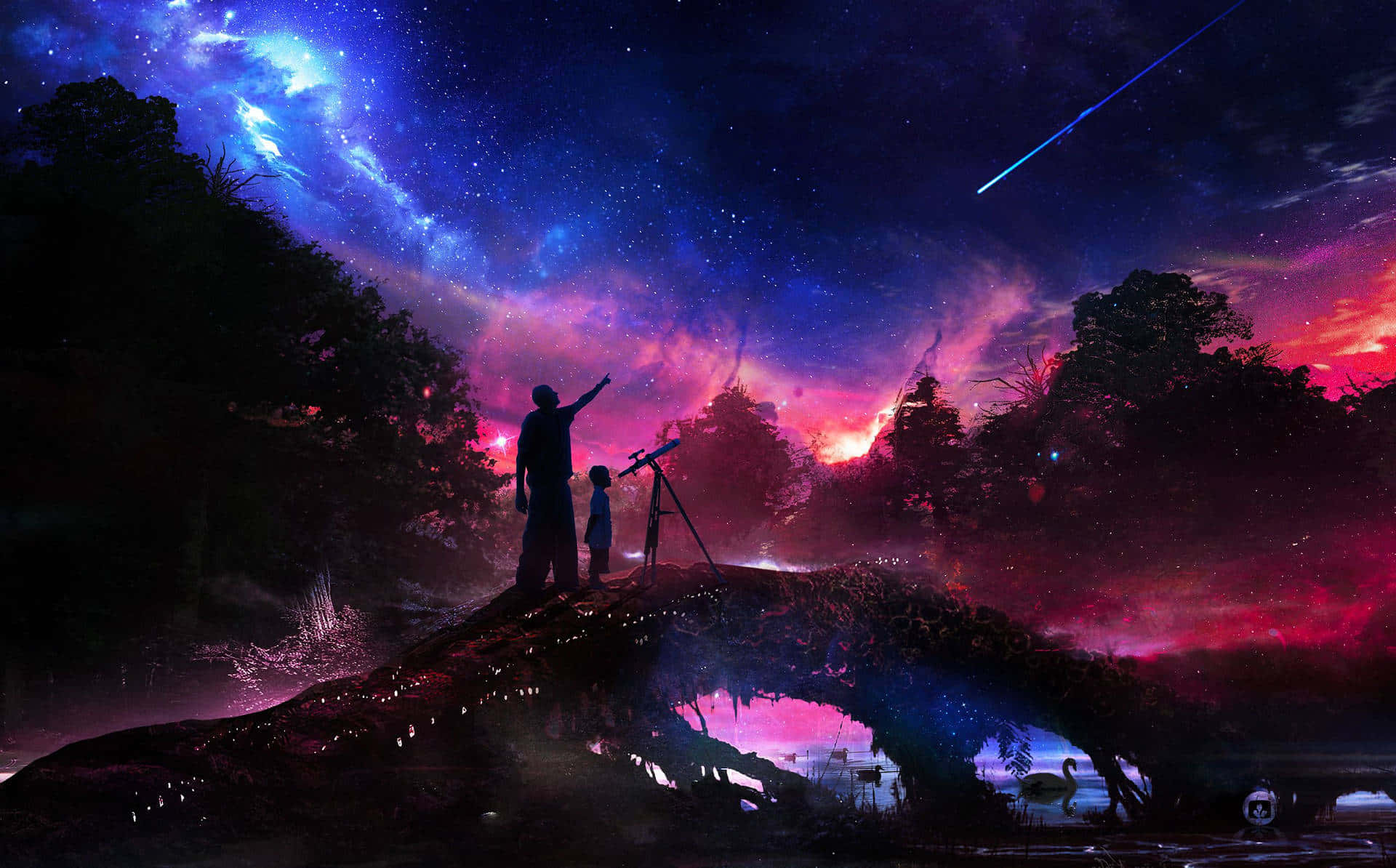 Stargazing_ Adventure_ Under_ Cosmic_ Skies Background