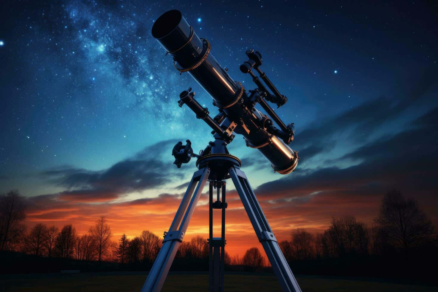 Stargazing Telescope Dusk Sky Background