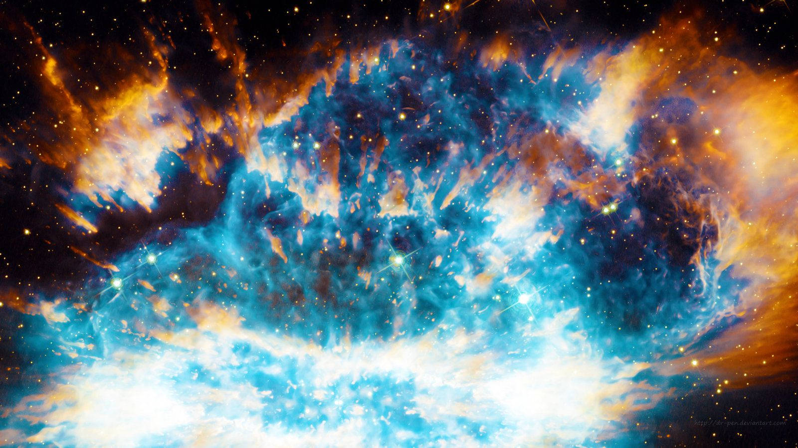 Stark Blue Nebula Wallpaper By Dr Pen Background