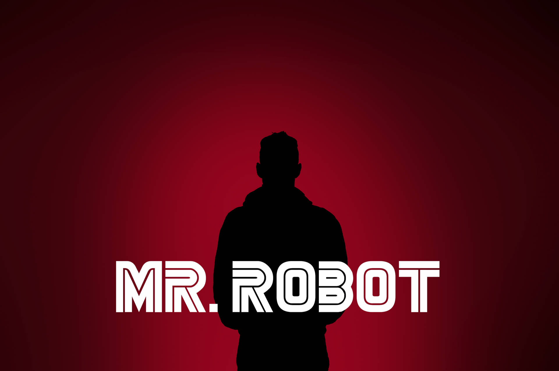 Stark Contrast - Mr. Robot In Minimalist Red Background