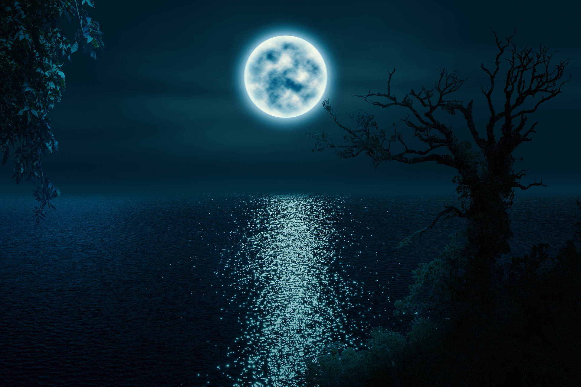 Starless Moon Night Sky Background