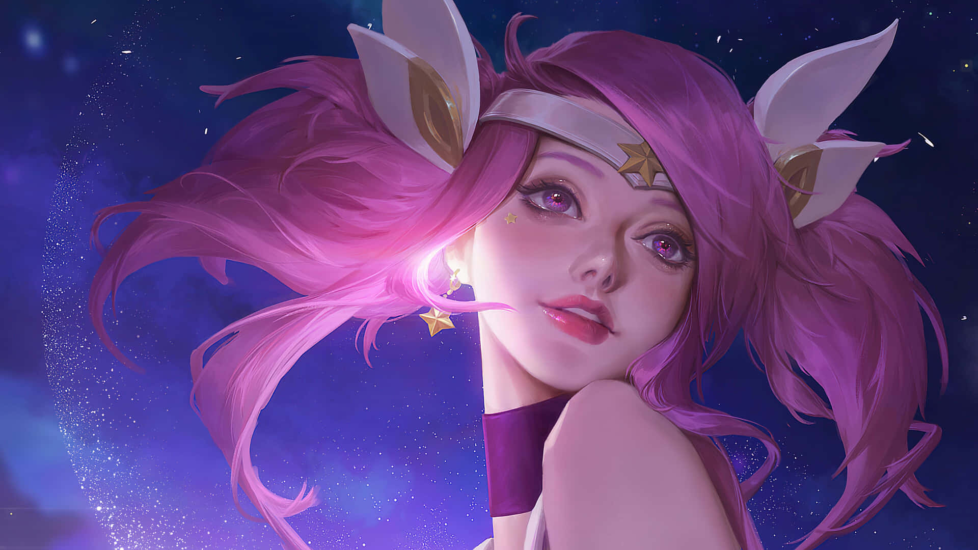 Starlight Sorceress Fantasy Art Background