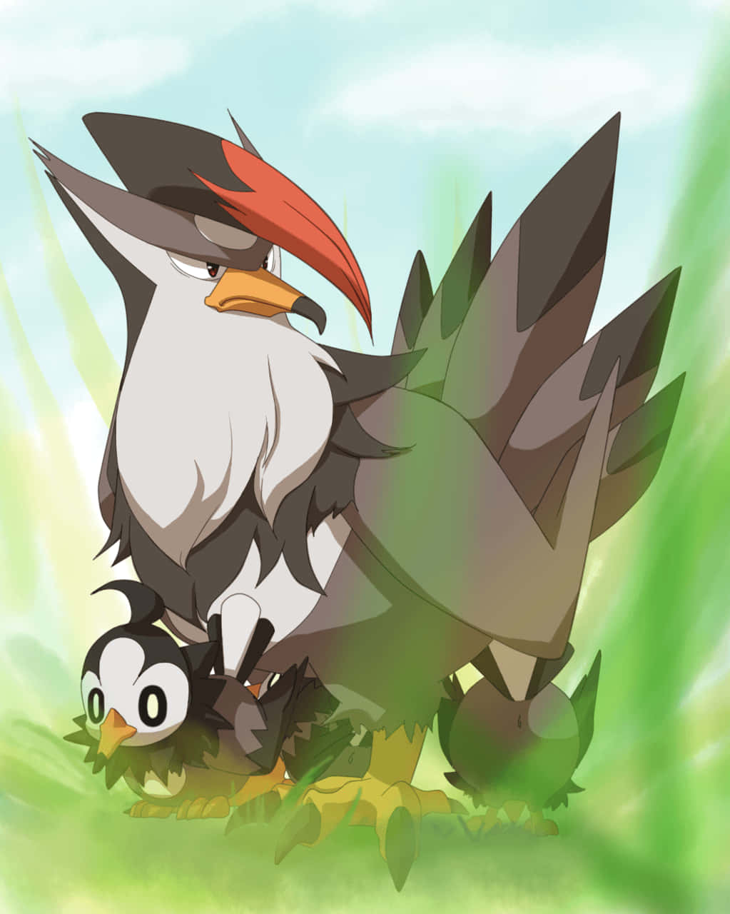 Starly And Staraptor Background