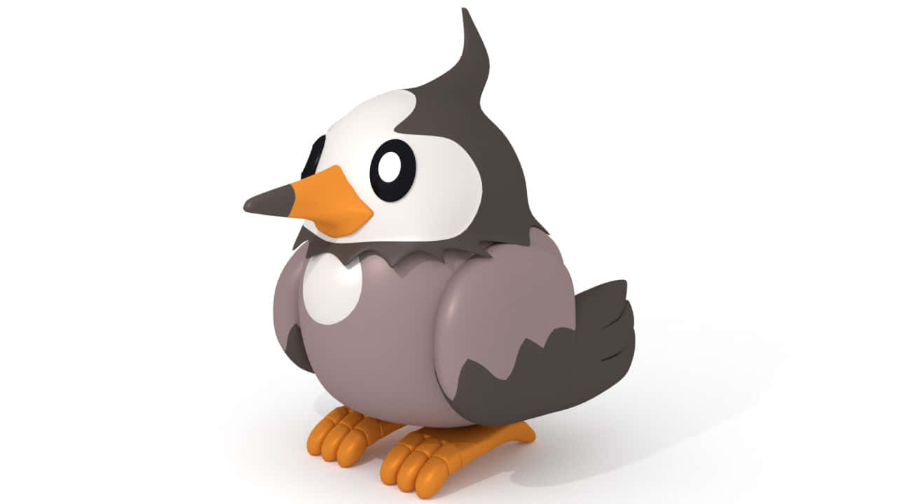 Starly Figurine On White Background Background