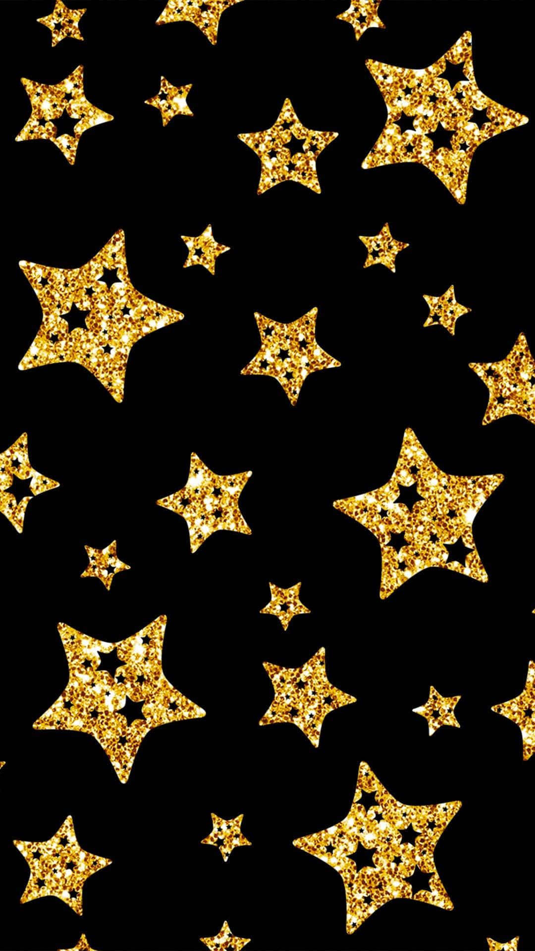 Starry Black And Gold Aesthetic Background