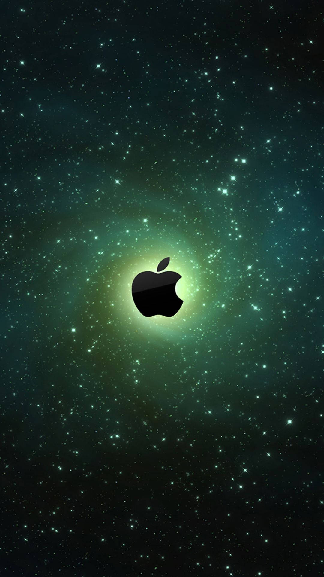 Starry Black Apple Logo Iphone Background