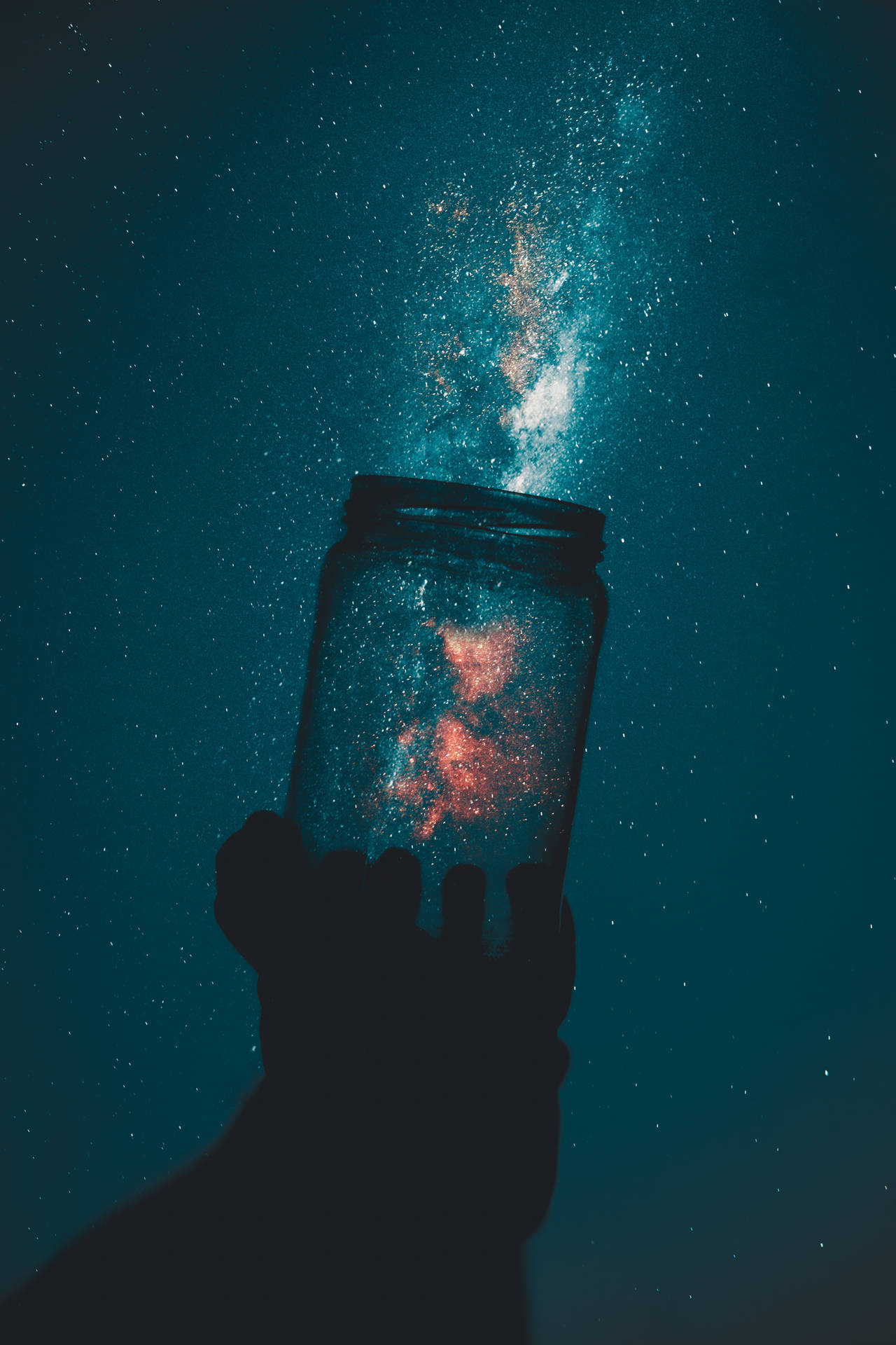 Starry Glass Silhouette Android Phone Background