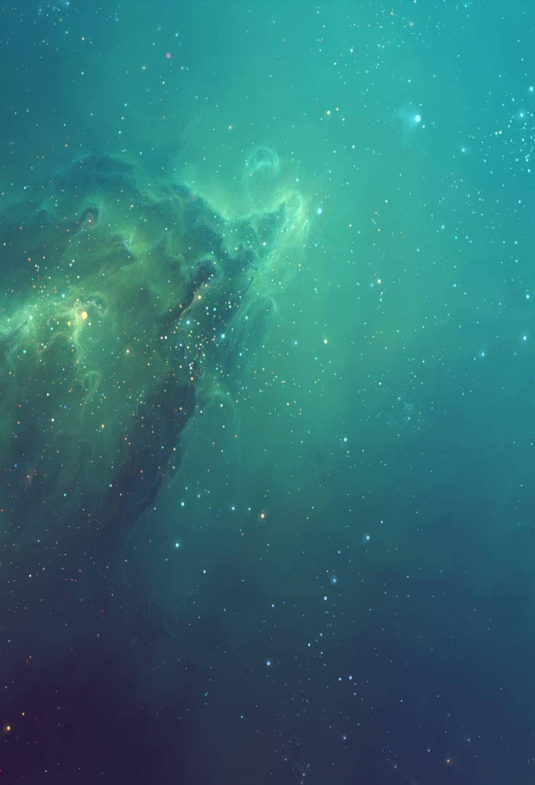 Starry Green Sky Ios 7 Background