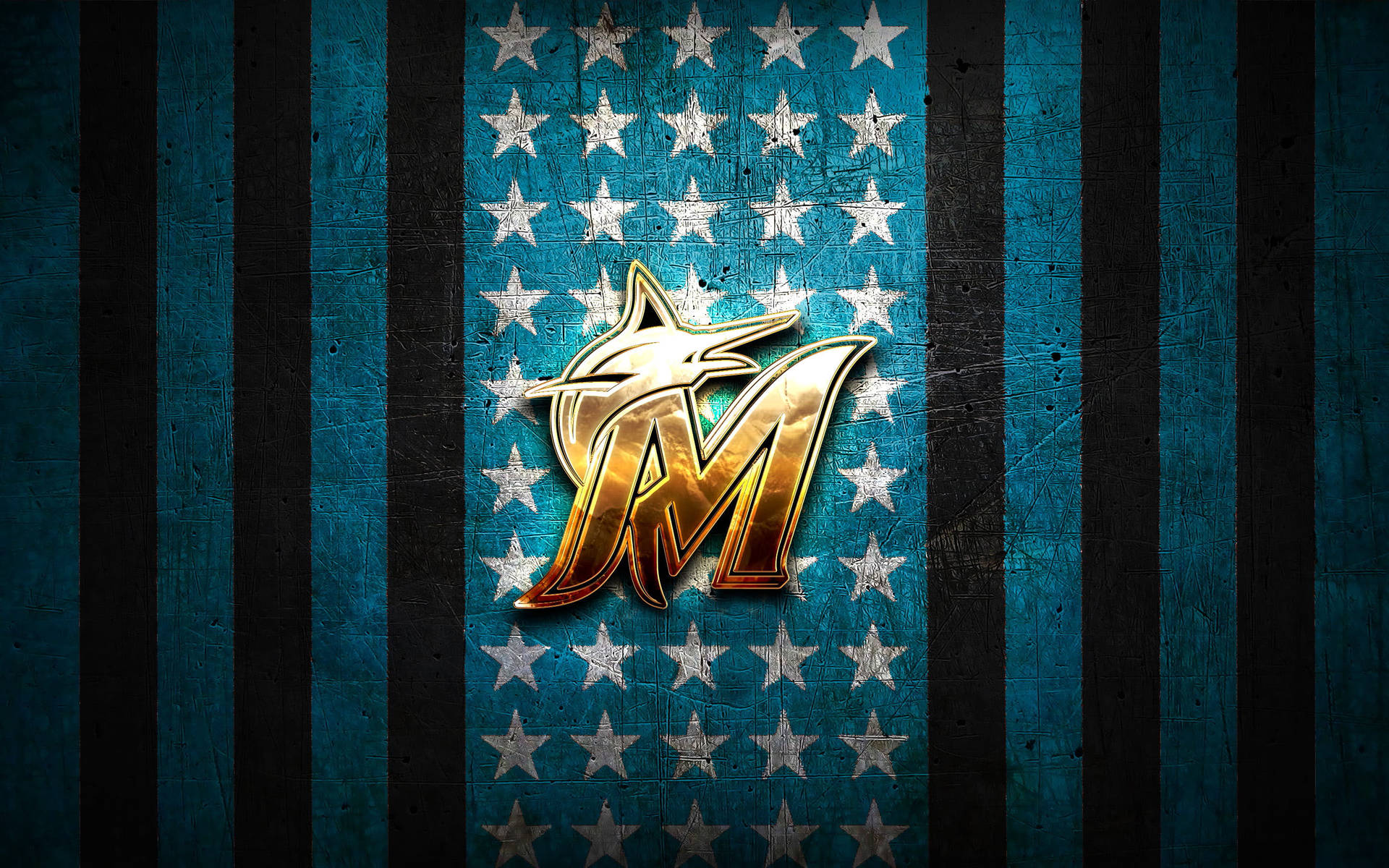 Starry Miami Marlins Logo Background