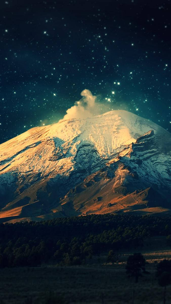 Starry Mountain For Iphone Se Background
