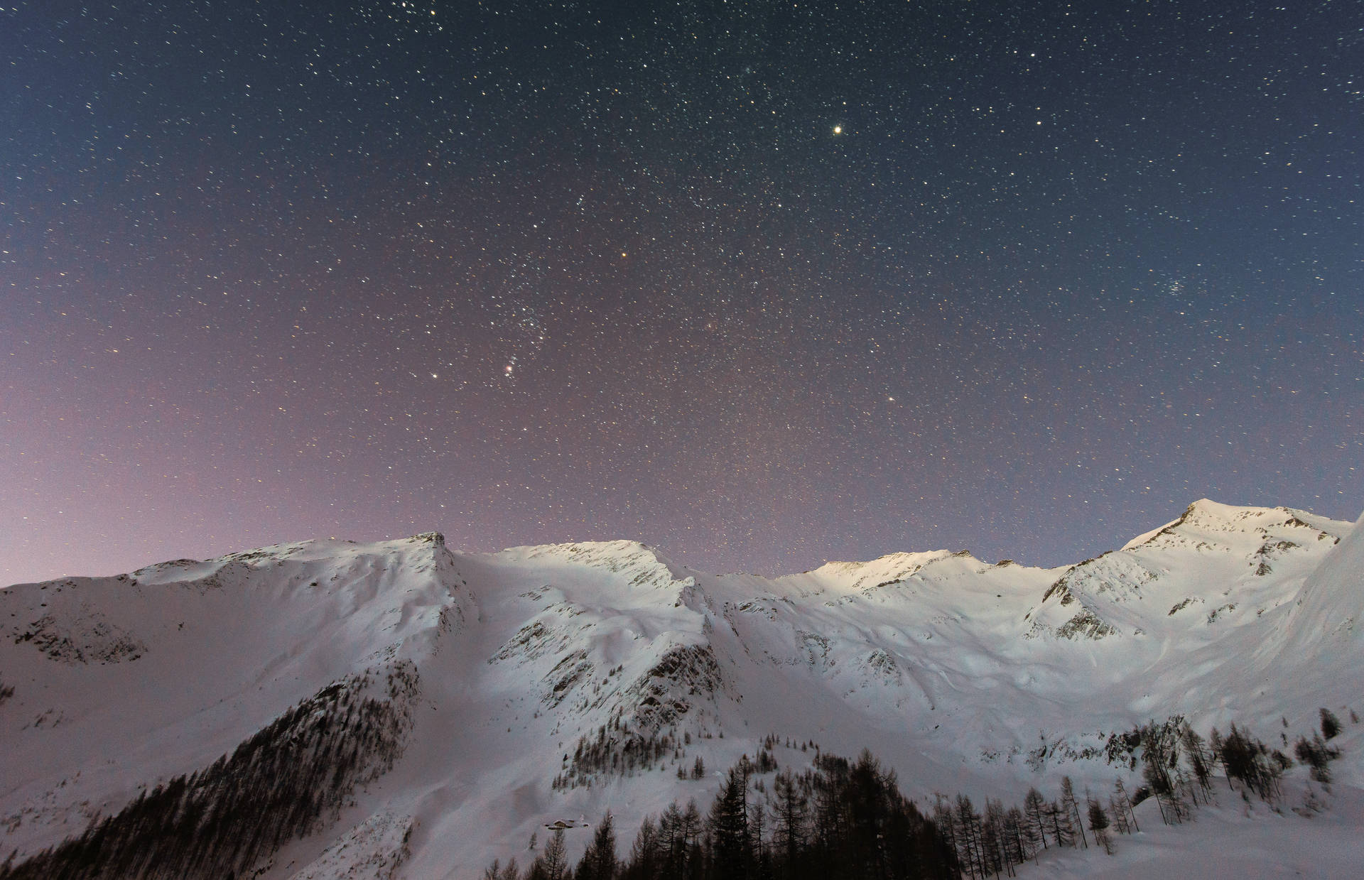 Starry Mountain Top Landscapes Background