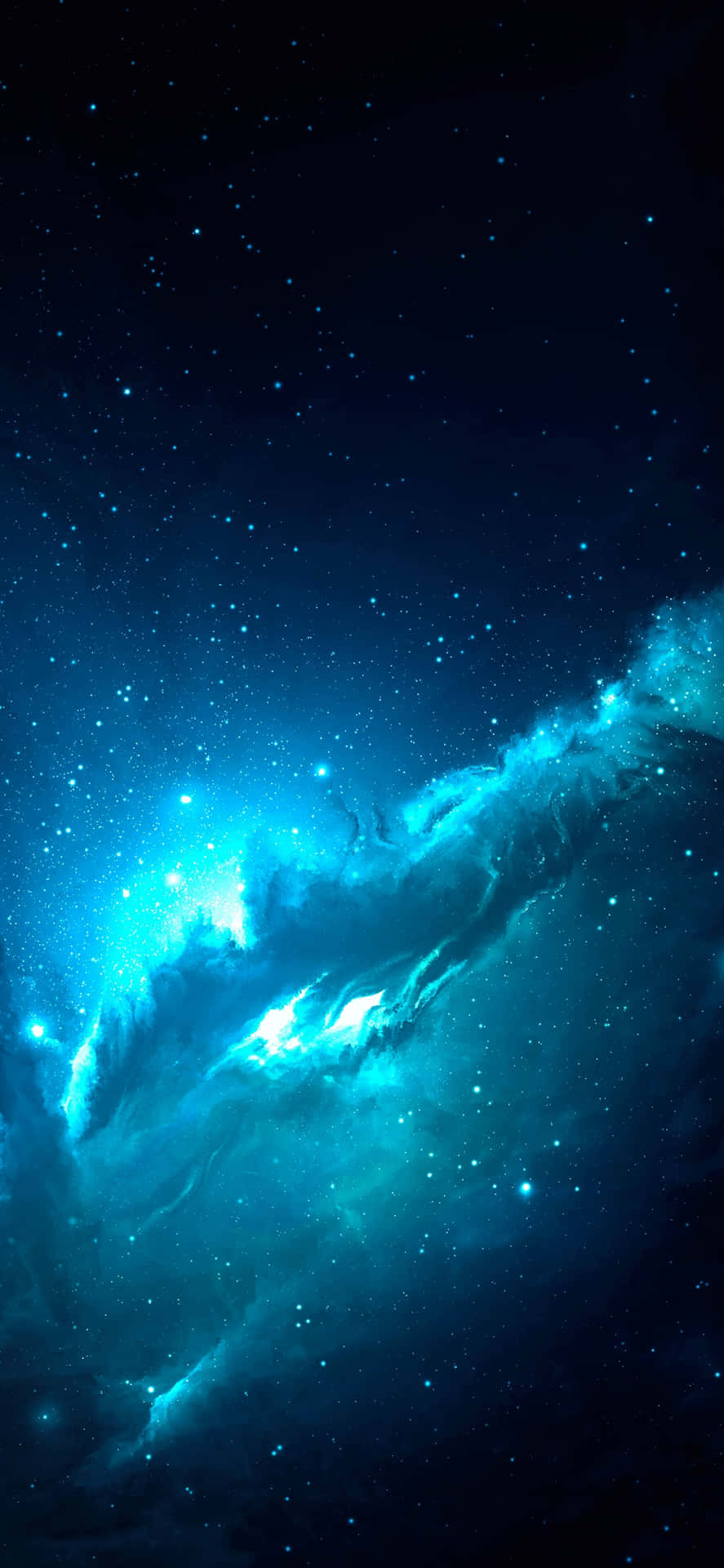 Starry Nebula Blue Space Background