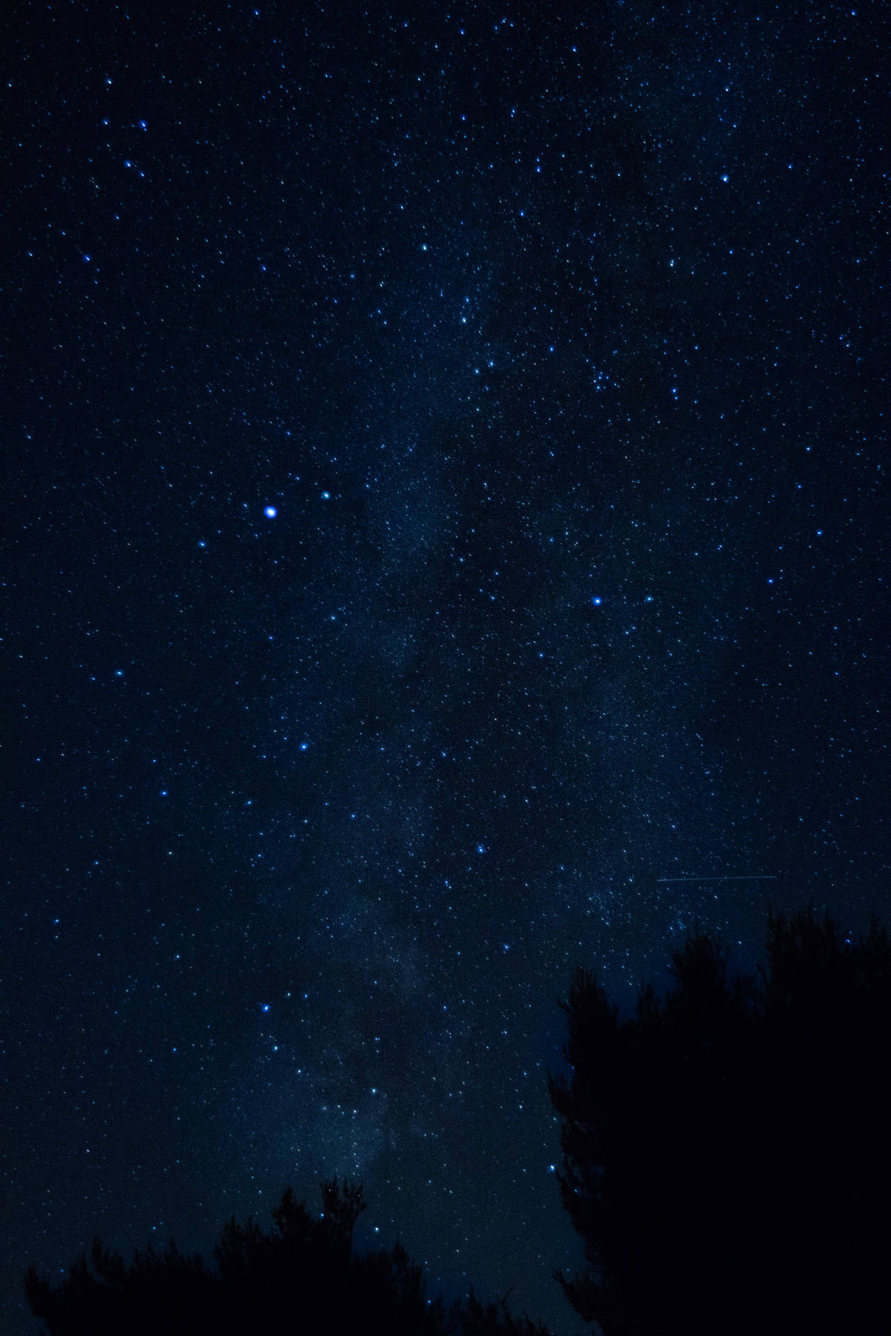 Starry Night And Dark Blue Sky Background