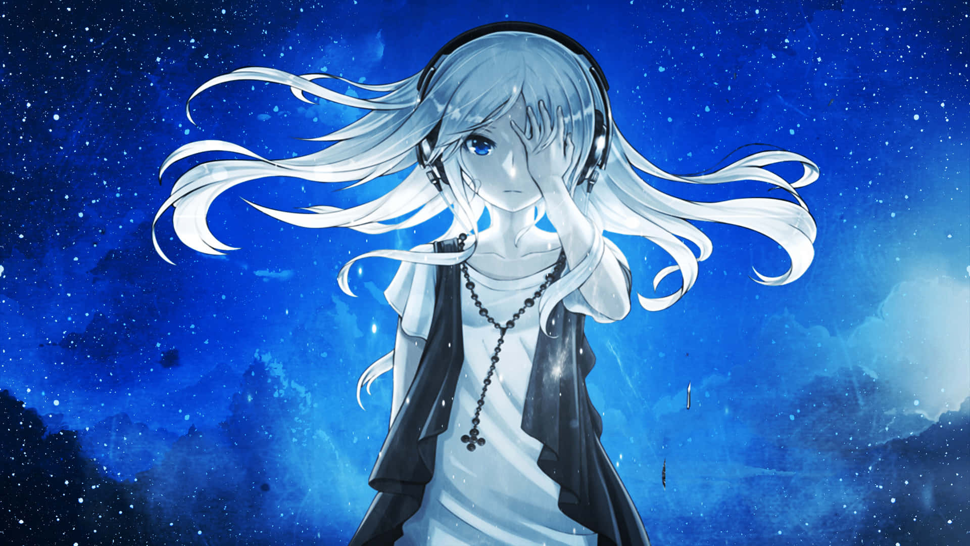 Starry Night Anime Girl2560x1440 Background