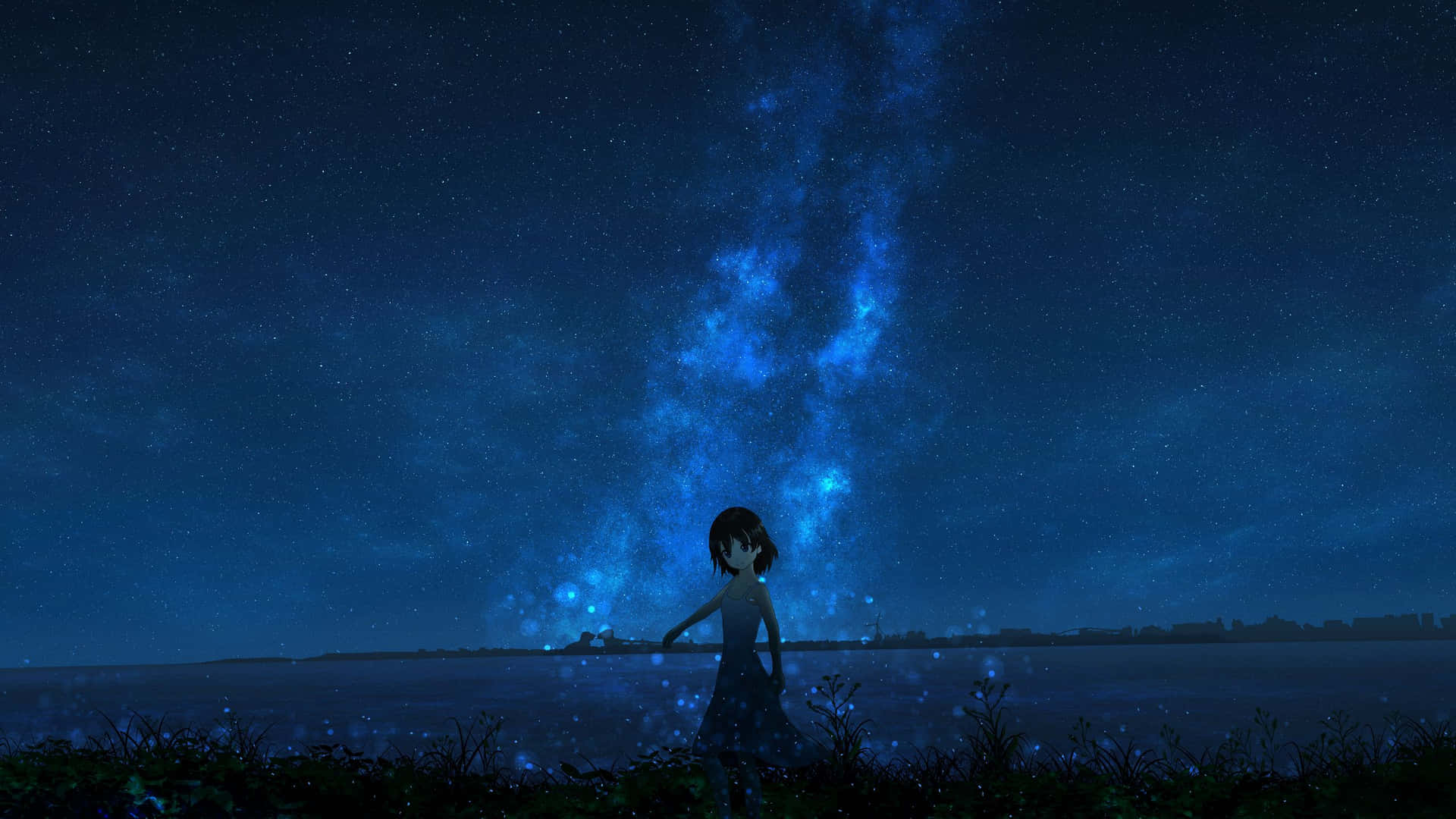 Starry Night Anime Girl2560x1440 Background