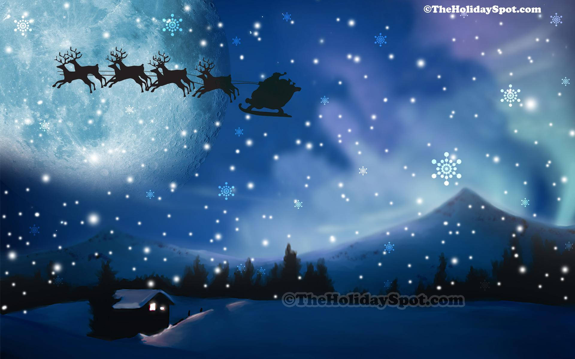 Starry Night Christmas Laptop Background Background