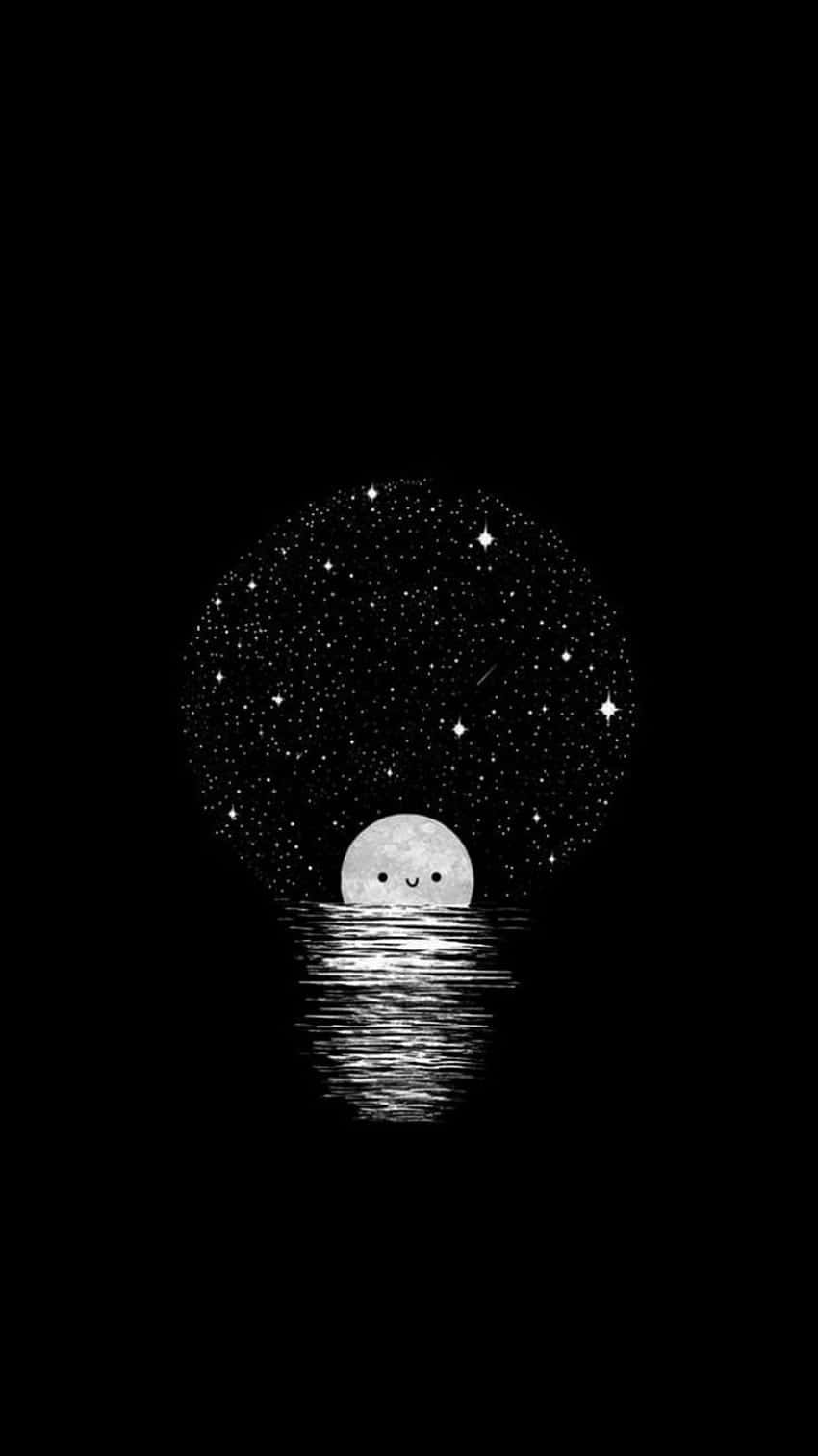 Starry Night Lightbulb Reflection Background
