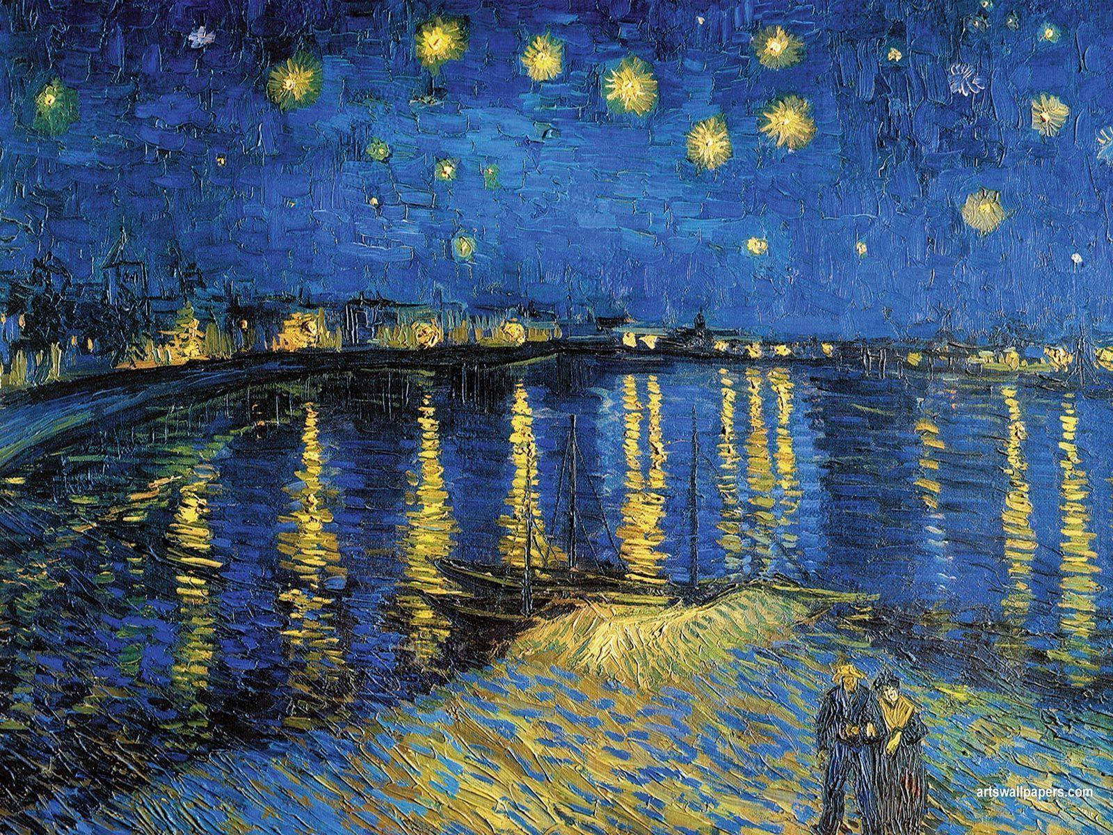 Starry Night Over The Rhône Van Gogh Background