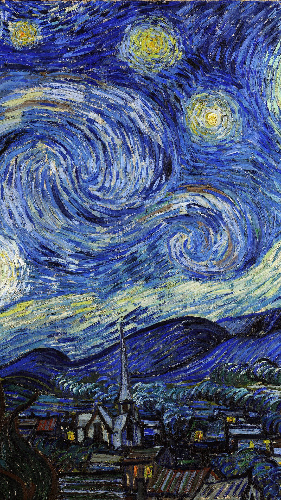 Starry Night Painting Portrait Background