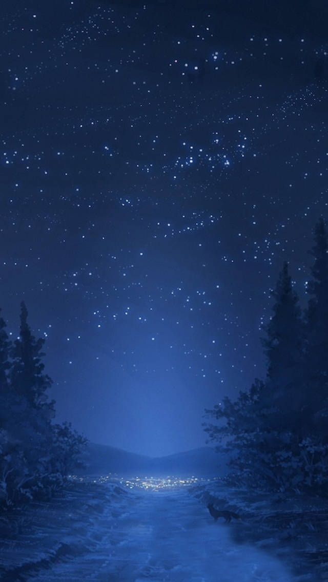 Starry Night Road Cool Android Background