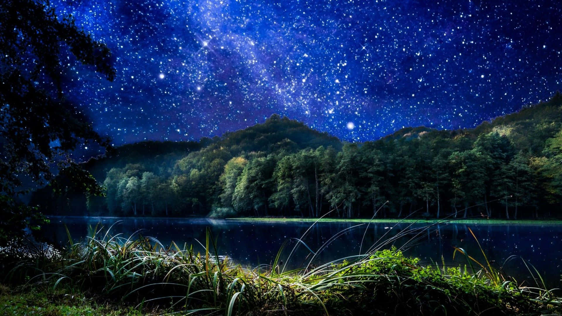 Starry Night Sky 1920 X 1080 Background