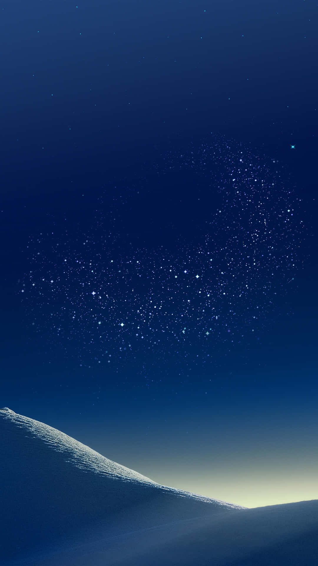 Starry Night Sky Over Snowy Hillside Background