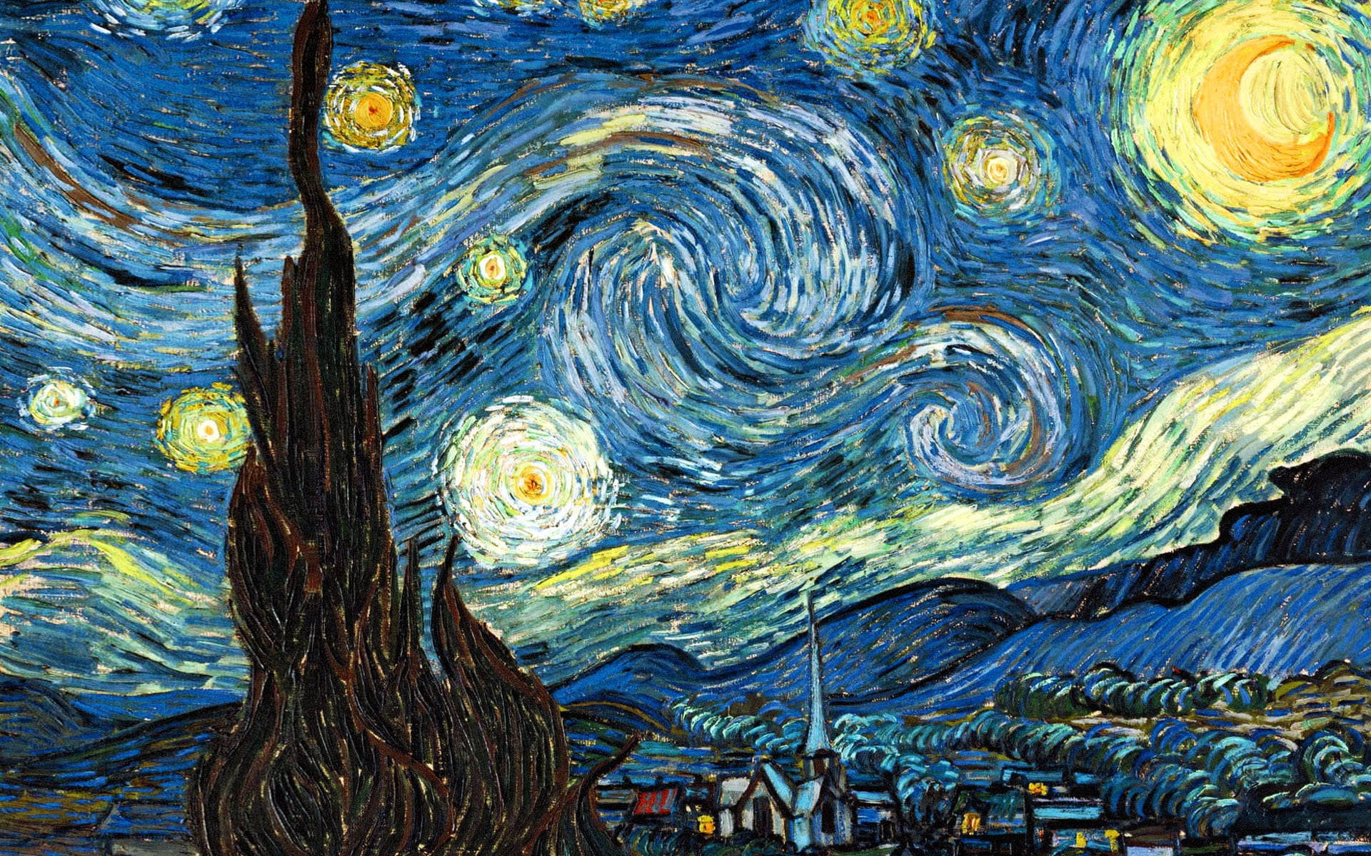 Starry Night Van Gogh Painting Background