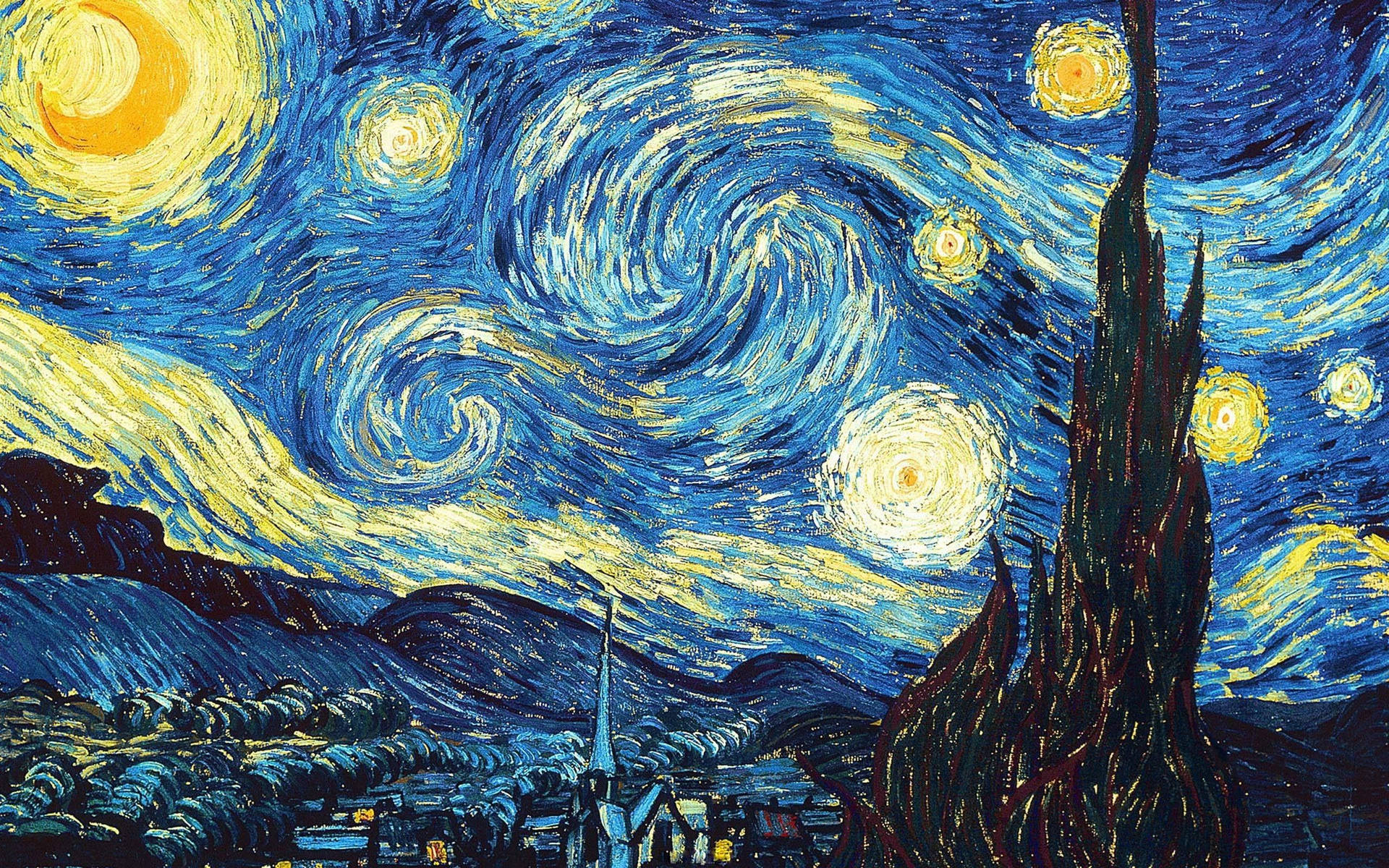 Starry Night Van Gogh Painting Background