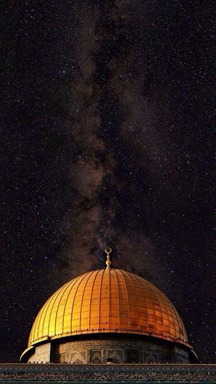 Starry Palestine Mosque Background