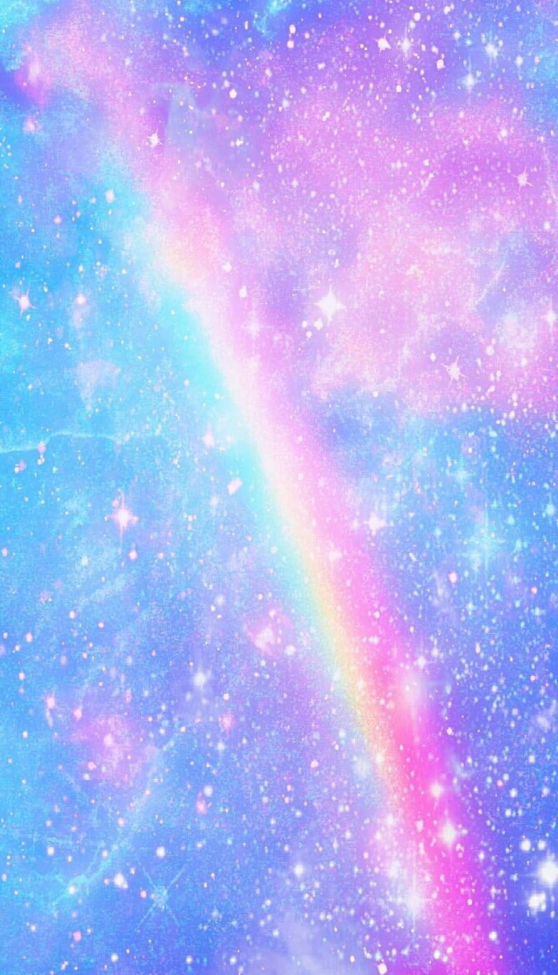 Starry Pastel Rainbow Galaxy Background