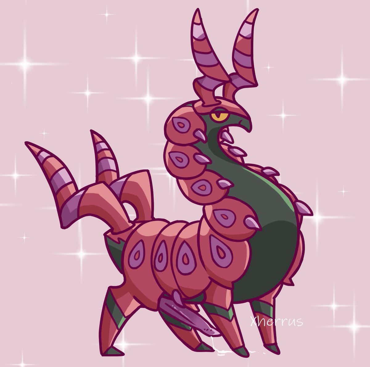 Starry Pink Aesthetic Scolipede Mobile Background