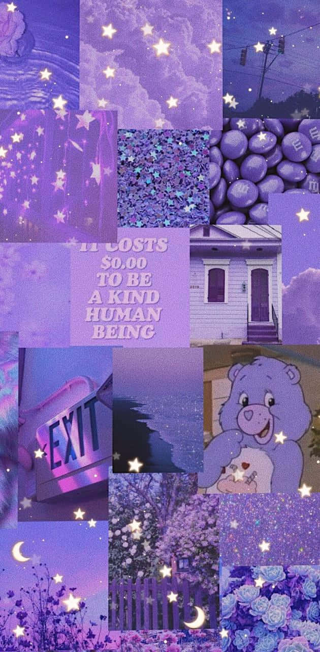 Starry Purple Collage Background